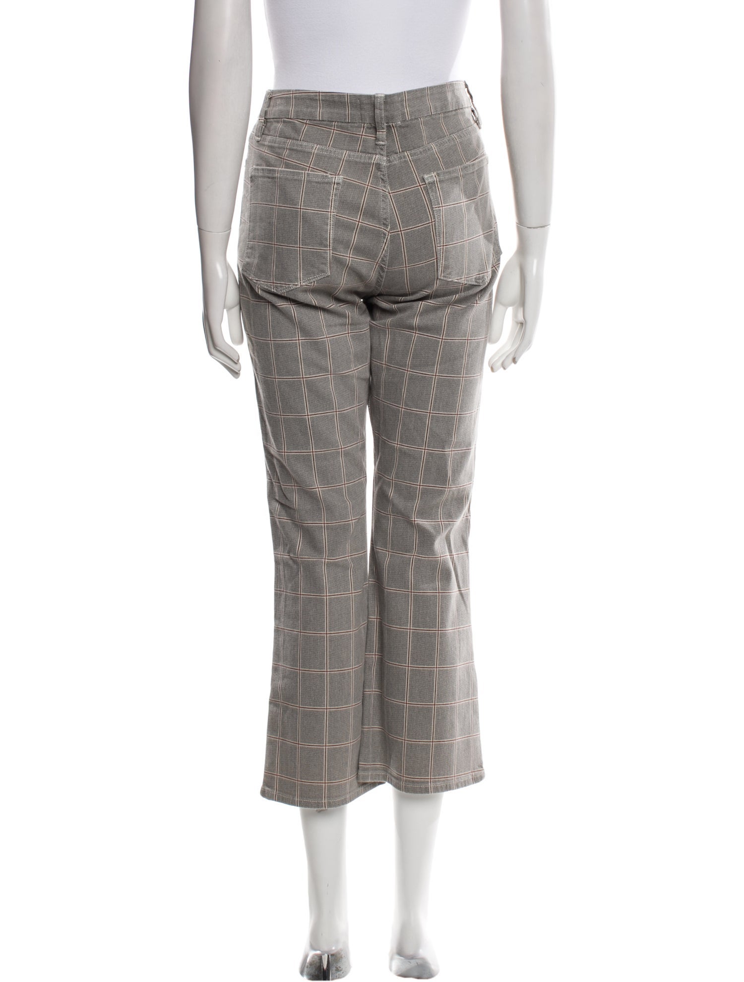 FRAME Plaid Print Wide Leg Pants